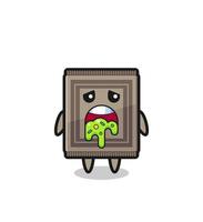 the cute carpet character with puke vector