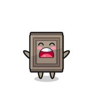 cute carpet mascot with a yawn expression vector