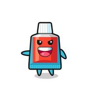 toothpaste cartoon with very excited pose vector