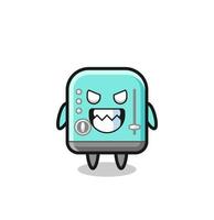 evil expression of the toaster cute mascot character vector