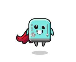 the cute toaster character as a flying superhero vector