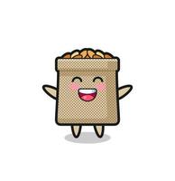 happy baby wheat sack cartoon character vector