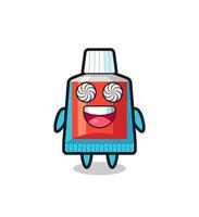 cute toothpaste character with hypnotized eyes vector