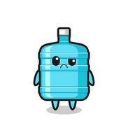 the mascot of the gallon water bottle with sceptical face vector