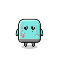 the lazy gesture of toaster cartoon character vector