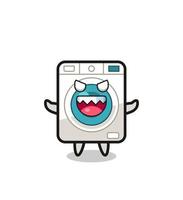 illustration of evil washing machine mascot character vector