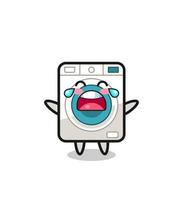 the illustration of crying washing machine cute baby vector