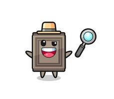 illustration of the carpet mascot as a detective who manages to solve a case vector
