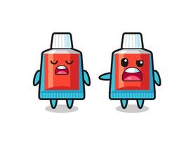 illustration of the argue between two cute toothpaste characters vector