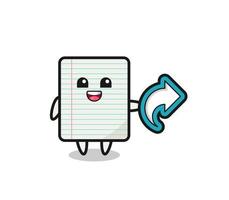 cute paper hold social media share symbol vector