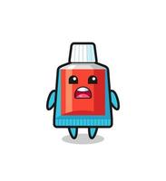 toothpaste illustration with apologizing expression, saying I am sorry vector