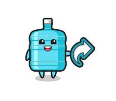 cute gallon water bottle hold social media share symbol vector