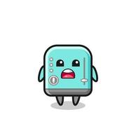 toaster illustration with apologizing expression, saying I am sorry vector