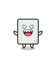 illustration of evil paper mascot character vector