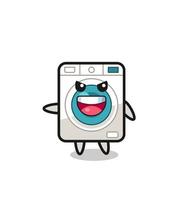washing machine cartoon with very excited pose vector