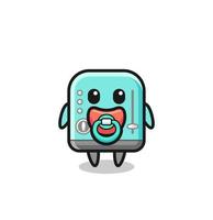 baby toaster cartoon character with pacifier vector