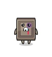 injured carpet character with a bruised face vector