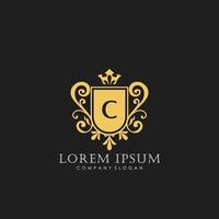 C Initial Letter Luxury Logo template in vector art for Restaurant, Royalty, Boutique, Cafe, Hotel, Heraldic, Jewelry, Fashion and other vector illustration.