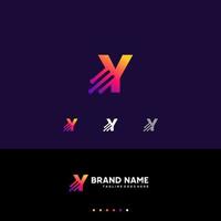 Y initial tech letter logo design icon vector art