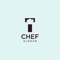 logotipo de la letra t chef, arte de diseño de vector de cocinero de restaurante inicial