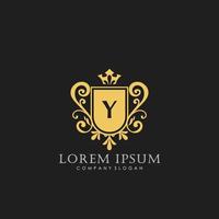 Y Initial Letter Luxury Logo template in vector art for Restaurant, Royalty, Boutique, Cafe, Hotel, Heraldic, Jewelry, Fashion and other vector illustration.