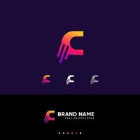 C initial tech letter logo design icon vector art