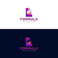 Modern initial letter L formula botlle lab logo. simple icon, template design art vector