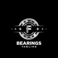 F Letter roller bearing letter  logo icon vector emblem