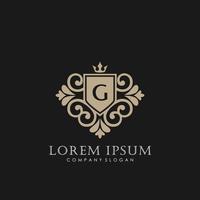 G Initial Letter Luxury Logo template in vector art for Restaurant, Royalty, Boutique, Cafe, Hotel, Heraldic, Jewelry, Fashion and other vector illustration.