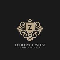 plantilla de logotipo de lujo con letra inicial z en arte vectorial para restaurante, realeza, boutique, cafetería, hotel, heráldica, joyería, moda y otras ilustraciones vectoriales. vector