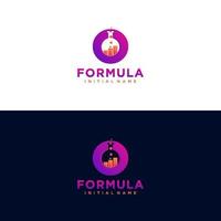 Modern initial letter O formula botlle lab logo. simple icon, template design art vector
