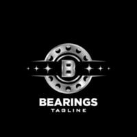 B Letter roller bearing letter  logo icon vector emblem