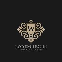 W Initial Letter Luxury Logo template in vector art for Restaurant, Royalty, Boutique, Cafe, Hotel, Heraldic, Jewelry, Fashion and other vector illustration.