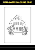 Halloween coloring page for kids. Line art coloring page design for kids. vector