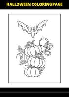 Halloween coloring page for kids. Line art coloring page design for kids. vector