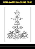 Halloween coloring page for kids. Line art coloring page design for kids. vector