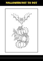 Halloween dot to dot coloring page for kids. Line art coloring page design for kids. vector