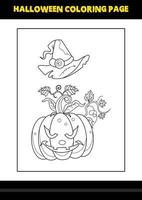 Halloween coloring page for kids. Line art coloring page design for kids. vector