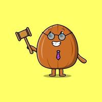 Cute cartoon character wise judge Almond nut vector