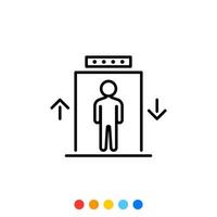 Outline elevator icon, Vector and Illustration.