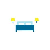 King size bed flat element design, Vector and Illustration.