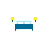 King size bed flat element design, Vector and Illustration.