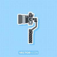 icono de estabilizador de cámara de steadicam de mano, elemento de diseño plano. vector