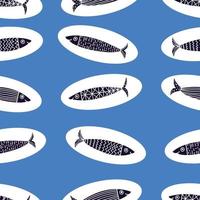 Sardines. Cute background. Seamless pattern. Can be used in textile industry, paper, background, scrapbooking. vector