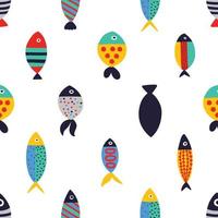 Sardines. Cute background. Seamless pattern. Can be used in textile industry, paper, background, scrapbooking. vector