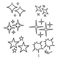 hand drawn doodle glittering sparkling illustration vector