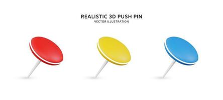 Realistic 3d push pin vector illustration