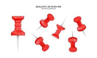 Realistic 3d push pin vector illustration