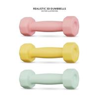 Realistic 3d dumbbell vector illustration