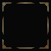 Art deco border and frame. Vector golden template. Isolated poster background